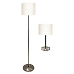 Ledu Slim Line Lamp Set, Table 12.63" High and Floor 61.5" High, Silver View Product Image