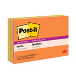 Post-it Notes Super Sticky Meeting Notes in Energy Boost Collection Colors, 6" x 4", 45 Sheets/Pad, 8 Pads/Pack (MMM6445SSP) Product Image 