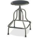 Safco Diesel Series High Base Stool with out Back - Leather Seat Material - Steel Frame Material - Pewter Product Image 