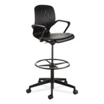 Safco Shell Extended-Height Chair - Black Vinyl Seat Color - (SAF7014BL) View Product Image