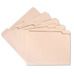 AbilityOne 7530002815941 SKILCRAFT Manila File Folder, 1/5-Cut Tabs: Assorted, Letter Size, 0.75" Expansion, Manila, 100/Box (NSN2815941) View Product Image
