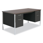 Alera Double Pedestal Steel Desk, 60" x 30" x 29.5", Mocha/Black (ALESD6030BM) View Product Image