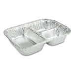 Durable Packaging 3-Compartment Oblong Aluminum Foil Container, 23 oz, 6.56 x 8.69 x 1.81, Silver, 500/Carton (DPK2103050X) View Product Image
