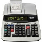 Victor PL8000 Thermal Printing Calculator - Date, Clock, Heavy Duty, Backlit Display, Durable, Independent Memory, 4-Key Memory - AC Supply Powered - 4" Height x 8.8" Width x 13.5" Depth - Gray, White Product Image 