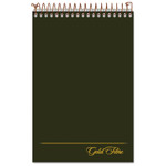 Ampad Gold Fibre Steno Pads, Gregg Rule, Designer Green/Gold Cover, 100 White 6 x 9 Sheets (TOP20806) View Product Image