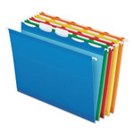 Pendaflex Ready-Tab Colored Reinforced Hanging Folders, Letter Size, 1/5-Cut Tabs, Assorted Colors, 25/Box (PFX42592) View Product Image