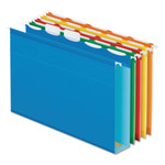 Pendaflex Ready-Tab Extra Capacity Reinforced Colored Hanging Folders, Letter Size, 1/5-Cut Tabs, Assorted Colors, 20/Box (PFX42700) View Product Image