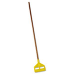 Rubbermaid Commercial Invader Wood Side-Gate Wet-Mop Handle, 54", Natural/Yellow (RCPH115) View Product Image