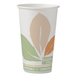 SOLO Bare Eco-Forward PLA Paper Hot Cups, 16 oz, Leaf Design, White/Green/Orange, 1,000/Carton (SCC316PLABB) View Product Image