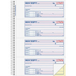 Adams Spiral 2-part Money/Rent Receipt Book - 200 Sheet(s) - Spiral Bound - 2 Part - 2.75" x 7.62" Form Size - White, Canary - (ABFSC1182) Product Image 