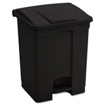 Safco Large Capacity Plastic Step-On Receptacle, 17 gal, Plastic, Black View Product Image