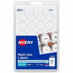 Avery Removable ID Labels - 3/4" Diameter - Removable Adhesive - Circle - Laser, Inkjet - White Product Image 