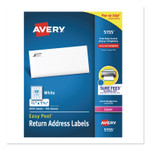 Avery Easy Peel White Address Labels w/ Sure Feed Technology, Laser Printers, 0.66 x 1.75, White, 60/Sheet, 100 Sheets/Pack (AVE5155) View Product Image