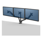 Fellowes Platinum Series Triple Monitor Arm for 27" Monitors, 360 deg Rotation, +85/-20 deg Tilt, 360 deg Pan, Black, Supports 20 lb Product Image 