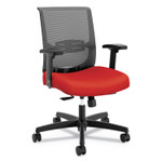 HON Convergence Mid-Back Task Chair, Synchro-Tilt and Seat Glide, Supports Up to 275 lb, Red Seat, Black Back/Base View Product Image