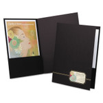 Oxford Monogram Series Business Portfolio, Premium Cover Stock, 0.5" Capacity, 11 x 8.5, Black w/Embossed Gold Foil Accents, 4/Pack (OXF04161) View Product Image