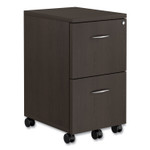 Alera Valencia Series Mobile Pedestal, Left or Right, 2 Legal/Letter-Size File Drawers, Espresso, 15.38" x 20" x 26.63" View Product Image