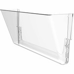 Storex Stacking Wall Pocket - 1 Pocket(s) - 7" Height x 4" Width x 16" Length - Stackable - Clear - Poly Product Image 