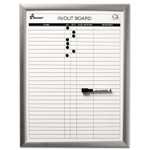 AbilityOne 7110015680403, SKILCRAFT Magnetic In/Out Board, 29-Person Tracking, 18" x 24", White Surface, Anodized Aluminum Frame Product Image 