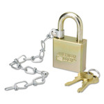 AbilityOne 5340015881010, SKILCRAFT Padlock With Attached Chain, 1.75" Wide, Steel View Product Image