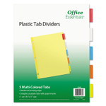 Office Essentials Plastic Insertable Dividers, 5-Tab, 11 x 8.5, Assorted Tabs, 1 Set (AVE11465) View Product Image