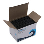 Boardwalk Single-Tube Stir-Straws, 5.25", Polypropylene, Black, 1,000/Pack, 10 Packs/Carton (BWKSTRU525B10) View Product Image