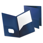 Oxford Poly Twin-Pocket Folder, 100-Sheet Capacity, 11 x 8.5, Opaque Dark Blue (OXF57402) View Product Image