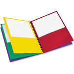Oxford 99656 Letter Pocket Folder - 8 1/2" x 11" - 200 Sheets Capacity - 8 Pocket(s) - Fiber - Red, Green, Yellow, Purple Product Image 