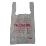 Barnes Paper Company Plastic Thank-You T-Sack, 2 mil, 4" x 15", White, 2,000/Carton (BPC6415THYOU) View Product Image