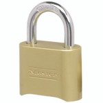 Master Lock Resettable Combination Padlock, 2" Wide, Brass View Product Image