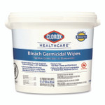Clorox Healthcare Bleach Germicidal Wipes, 1-Ply, 12 x 12, Unscented, White, 110/Bucket View Product Image