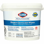 Clorox Healthcare Bleach Germicidal Wipes Bucket - Ready-To-Use - 12" Length x 12" Width - Disinfectant - White - 110/Tub Product Image 