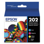 Epson T202120-BCS (202) Claria Ink, 165/210 Page-Yield, Black/Cyan/Magenta/Yellow View Product Image