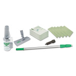 Unger SpeedClean Window Cleaning Kit, 72" to 80", Extension Pole With 8" Pad Holder, Silver/Green (UNGCK053) View Product Image
