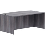 Lorell Essentials Series Bowfront Desk Shell - 29.5" Height x 72" Width x 41.4" Depth Desk Shell, x 1" Thickness Top - Bow Front Edge - Finish: Weathered Charcoal Laminate Product Image 
