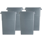 Genuine Joe 23-gallon Space-Saving Waste Container - 23 gal Capacity - Rectangular - Handle - 30" Height x 20" Width x 11" Depth - Gray - (GJO60465CT) Product Image 
