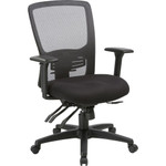 Lorell Ratchet High-back Mesh Chair - Black Seat Color - Black Back Color - Mesh Back Material - High Back - 5-star Base Product Image 