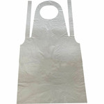 Genuine Joe 50" Disposable Poly Apron - White - Polyethylene Product Image 