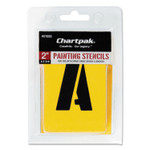 Chartpak Professional Lettering Stencils, Painting Stencil Set, A-Z Set/0-9, 2", Manila, 35/Set (CHA01555) View Product Image