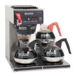 BUNN CWTF-3 Three Burner Automatic Coffee Brewer, 12-Cup, Black/Stainless Steel View Product Image