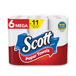 Scott Choose-a-Size Mega Kitchen Roll Paper Towels, 1-Ply, 102/Roll, 6 Rolls/Pack, 4 Packs/Carton (KCC16447) View Product Image