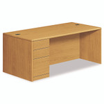 HON 10700 Series Single Pedestal Desk with Full-Height Pedestal on Left, 72" x 36" x 29.5", Harvest View Product Image