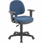 Lorell Millenia Series Pneumatic Adjustable Task Chair - Blue Seat Color Product Image 