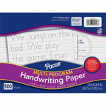Pacon Multi-Program Handwriting Papers - 500 Sheets - 1.13" Ruled - Unruled Margin - 10 1/2" x 8" Sheet Size - White Paper Product Image 