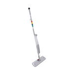 Boardwalk Bucketless Microfiber Mop System, 5 x 18 Blue Microfiber Head, 59" Gray Aluminum/Polypropylene Handle (BWKBWMS16MFM) View Product Image