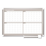 MasterVision Magnetic Dry Erase Calendar Board, Four Month, 36 x 24, White Surface, Silver Aluminum Frame (BVCGA03105830) View Product Image