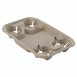 Chinet StrongHolder Molded Fiber Cup/Food Tray, 8 oz to 22 oz, Four Cups + Food Tray, Beige, 250/Carton View Product Image