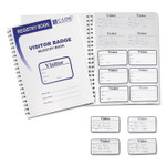 C-Line Visitor Badges with Registry Log, 3 5/8 x 1 7/8, White, 150 Badges/Box (CLI97030) View Product Image