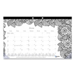 Blueline Monthly Desk Pad Calendar, DoodlePlan Coloring Pages, 17.75 x 10.88, Black Binding, Clear Corners, 12-Month (Jan-Dec): 2024 View Product Image