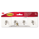 Decorative Key Rail, Plastic, Quartz/Silver, 8 x 1.5 x 2.13, 4 Hooks/Pack (MMMHOM18QES) View Product Image